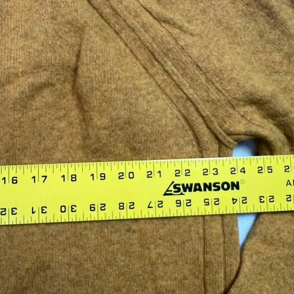 Banana Republic Sweater Men's XL Henley Mock Neck Mustard Yellow Wool